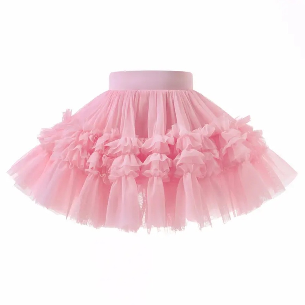 Elegant Pink Ruffled Skirt